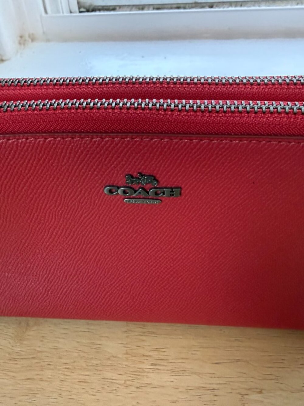 Coach Double Zip Travel Wallet in Red - Picture 6 of 7